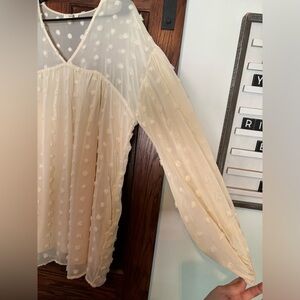 Cream long sleeve dress